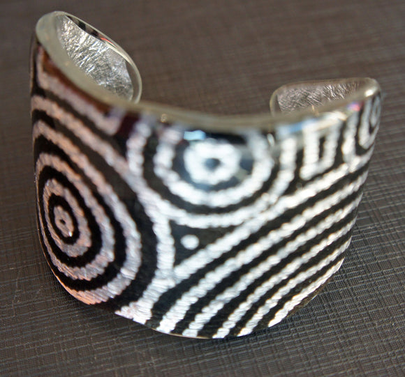 Large silver swirl cuff