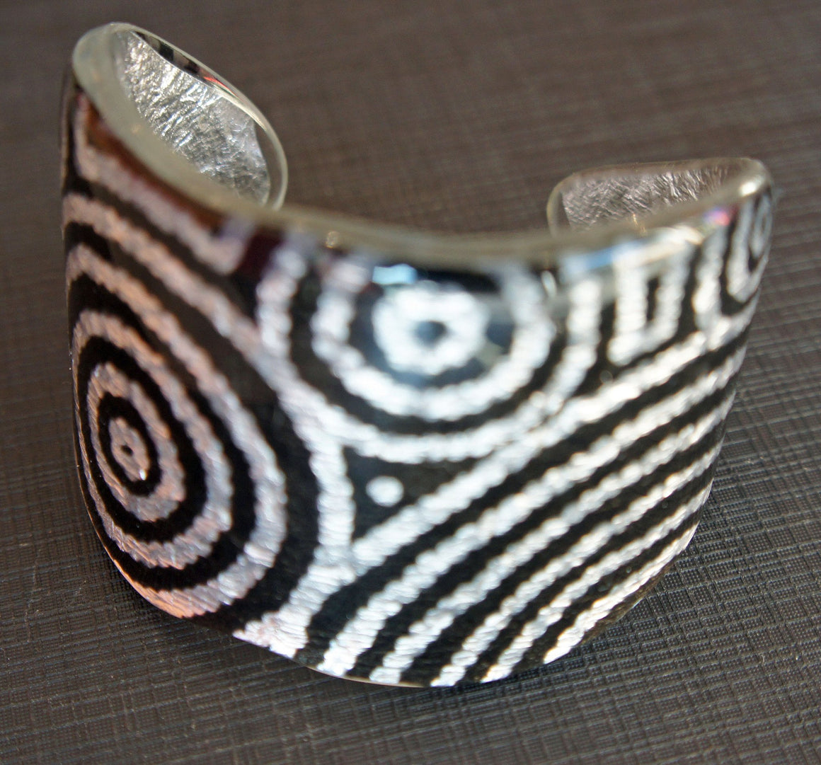 Large silver swirl cuff