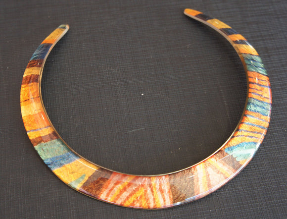 Coloured stripe neck choker